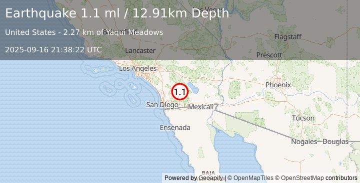 Earthquake 7 km S of Borrego Springs, CA (0.7 ml) (2025-09-16 21:38:21 UTC)