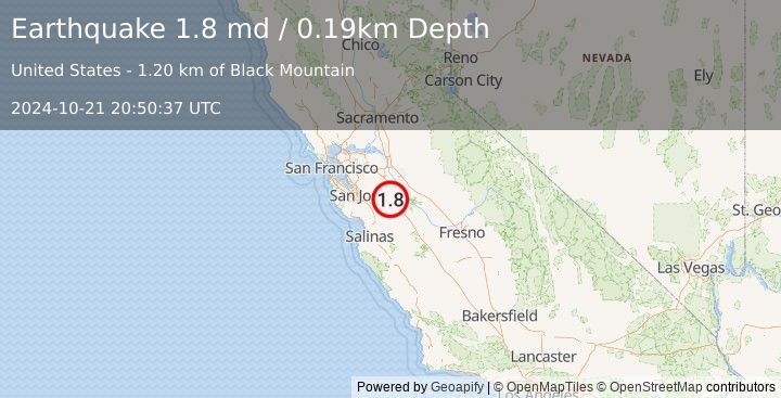 Earthquake 19 km W of Newman, CA (1.8 md) (2024-10-21 20:50:37 UTC)