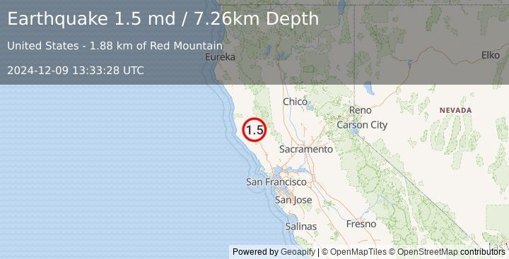 Earthquake 11 km SSE of Talmage, CA (1.5 md) (2024-12-09 13:33:28 UTC)