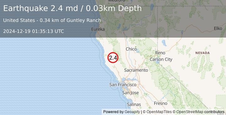 Earthquake 8 km ESE of Redwood Valley, CA (2.4 md) (2024-12-19 01:35:13 UTC)