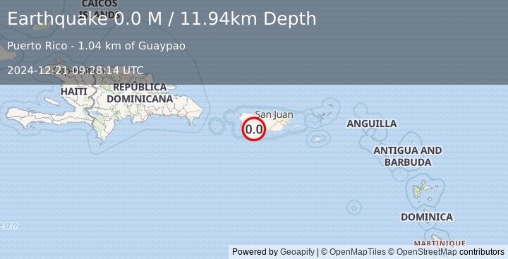 Earthquake 2 km E of Magas Arriba, Puerto Rico (0.0 M) (2024-12-21 09:28:14 UTC)