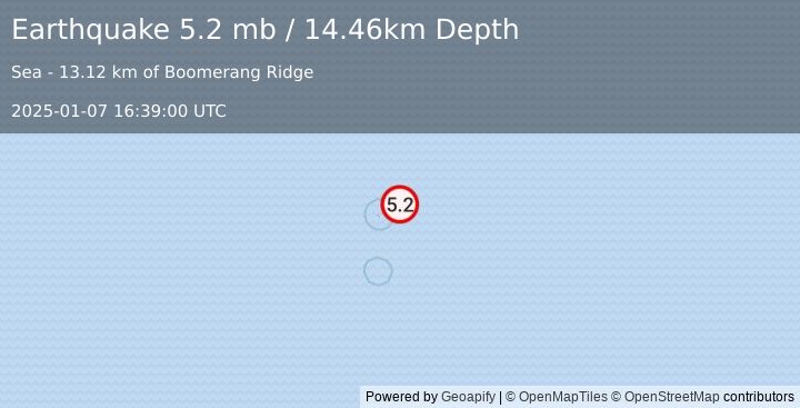 Earthquake Mid-Indian Ridge (5.2 mb) (2025-01-07 16:39:00 UTC)