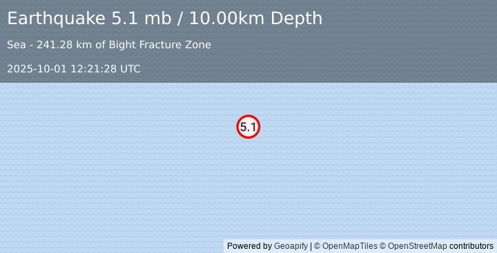 Earthquake Reykjanes Ridge (5.1 mb) (2025-10-01 12:21:28 UTC)