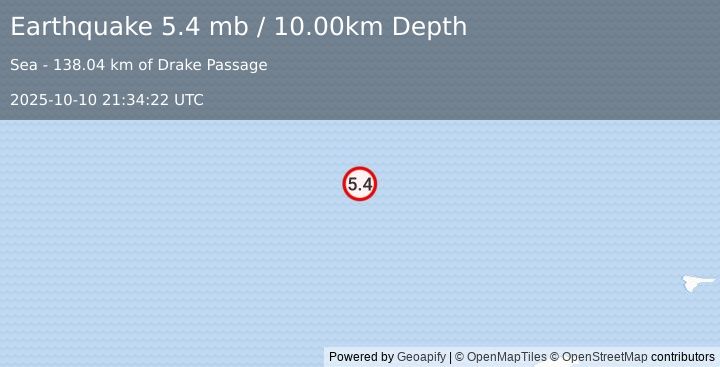 Earthquake Drake Passage (5.4 mb) (2025-10-10 21:34:22 UTC)