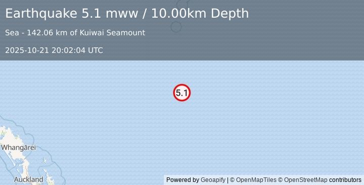 Earthquake south of the Kermadec Islands (5.1 mww) (2025-10-21 20:02:04 UTC)