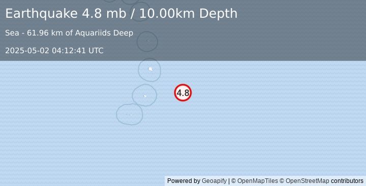 Earthquake South Sandwich Islands region (4.8 mb) (2025-05-02 04:12:41 UTC)