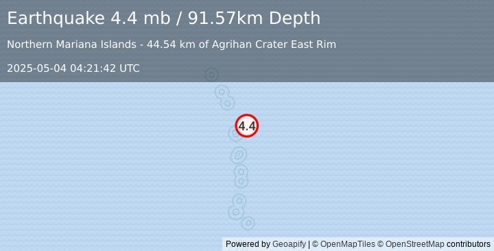 Earthquake Mariana Islands region (4.4 mb) (2025-05-04 04:21:42 UTC)