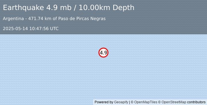 Earthquake Mid-Indian Ridge (4.9 mb) (2025-05-14 10:47:56 UTC)