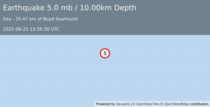 Earthquake Norwegian Sea (5.0 mb) (2025-06-25 13:35:30 UTC)