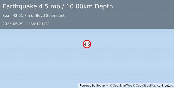 Earthquake Norwegian Sea (4.5 mb) (2025-06-29 11:36:17 UTC)