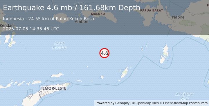 Earthquake Banda Sea (4.6 mb) (2025-07-05 14:35:46 UTC)