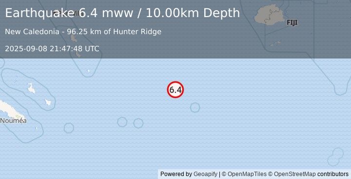 Earthquake Vanuatu region (6.4 mww) (2025-09-08 21:47:48 UTC)